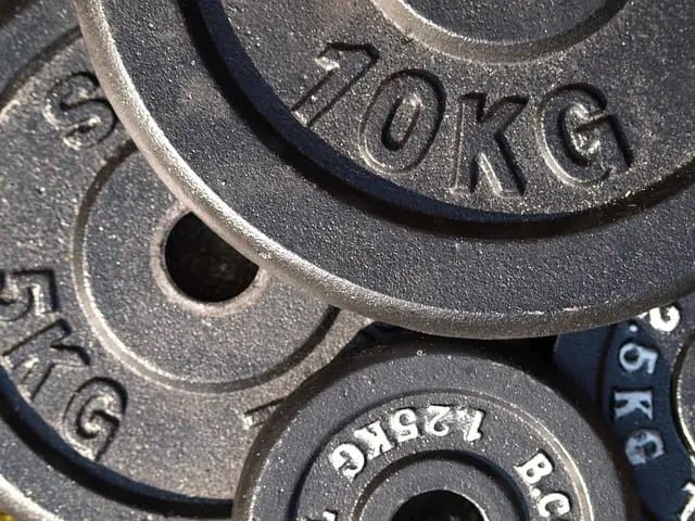 Image of cast iron weight plates.