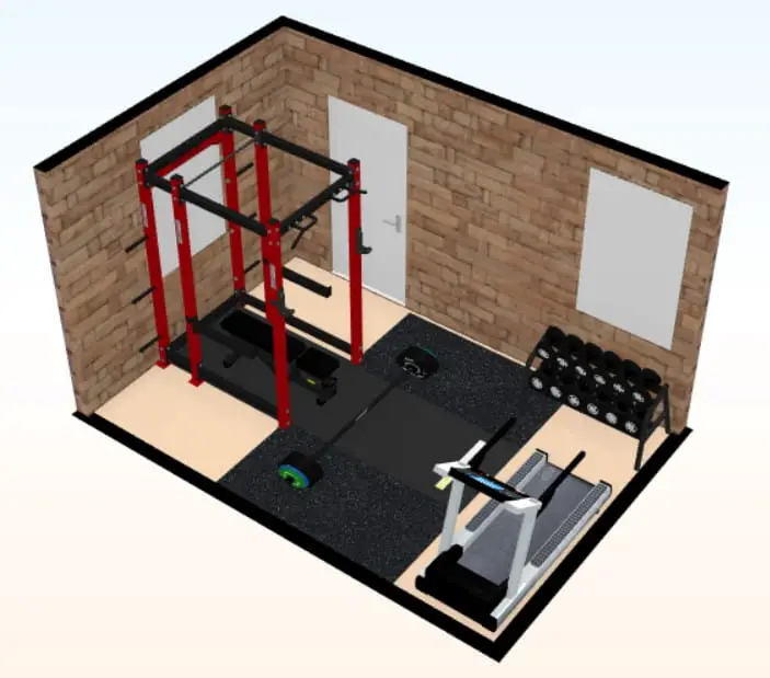 150 sq. ft. home gym 3d floor plan