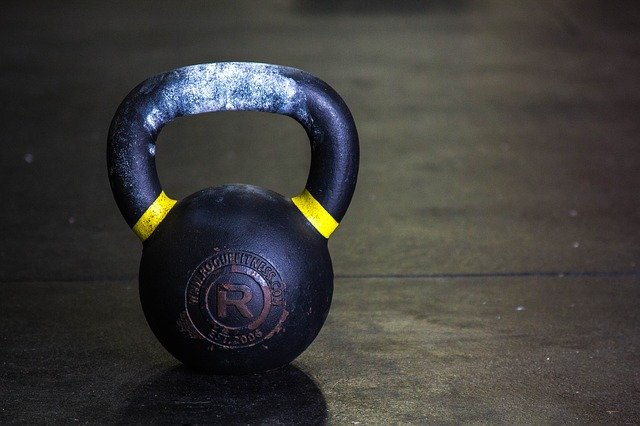 Image of a cast iron kettlebell without coating
