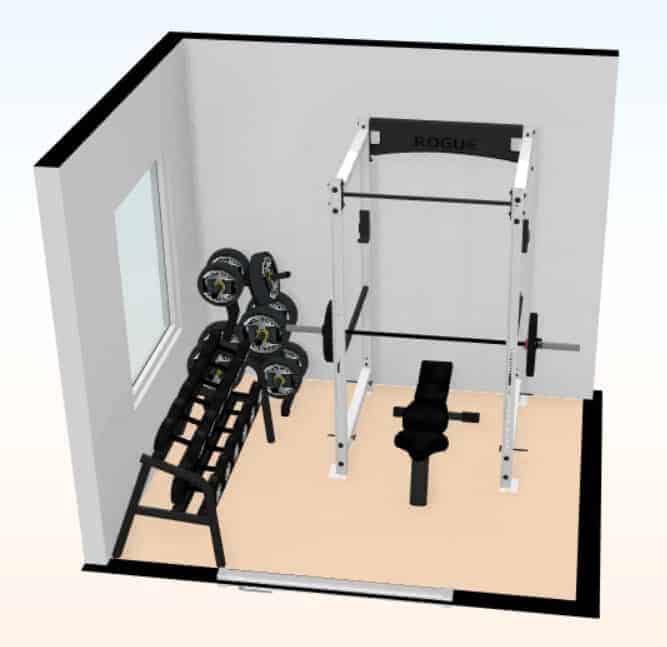 8’ x 10’ Shed gym 3D floor plan