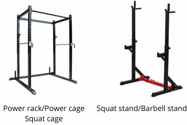 Image of a power cage vs squat stands