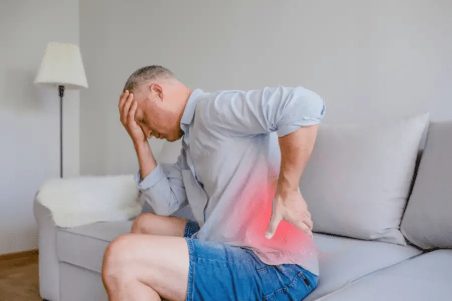 Image of a man with back pain.