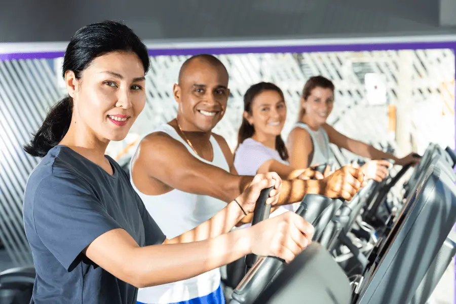 Image of people using an elliptical trainer.