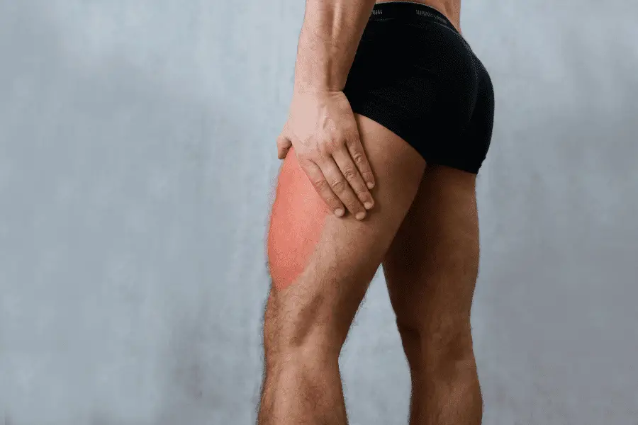 Image of a man with a painful quadriceps muscle.