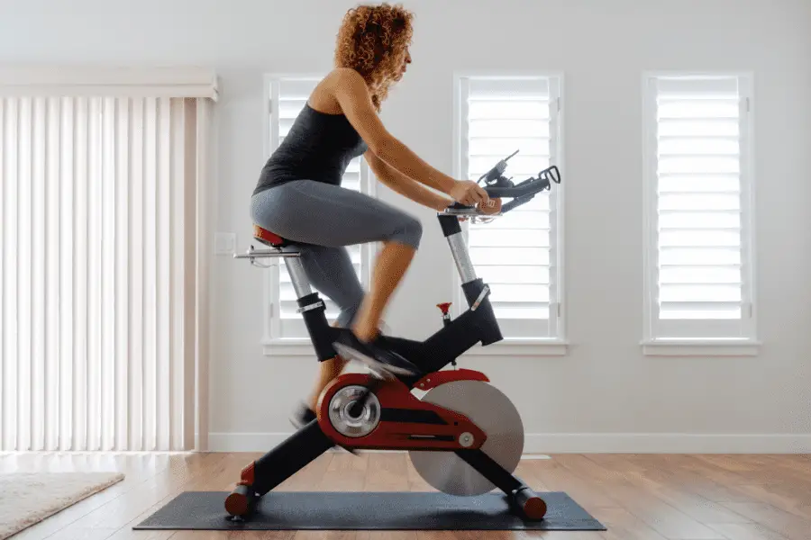 Image of a woman on a spin bike