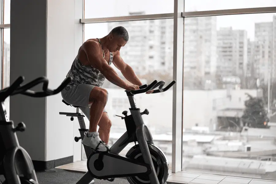 Image of a man on a spin bike