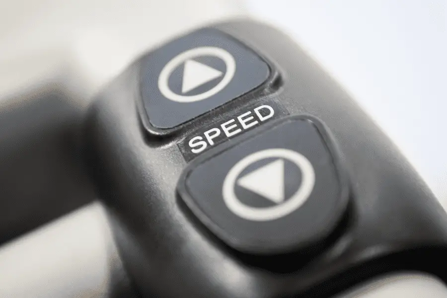 Image of a treadmill's speed control