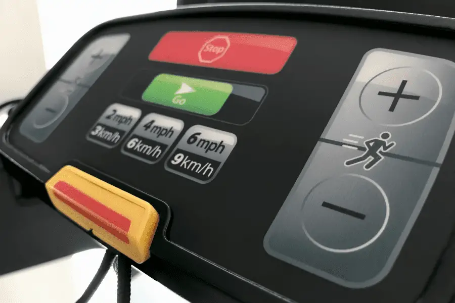 Image of a treadmill control panel.